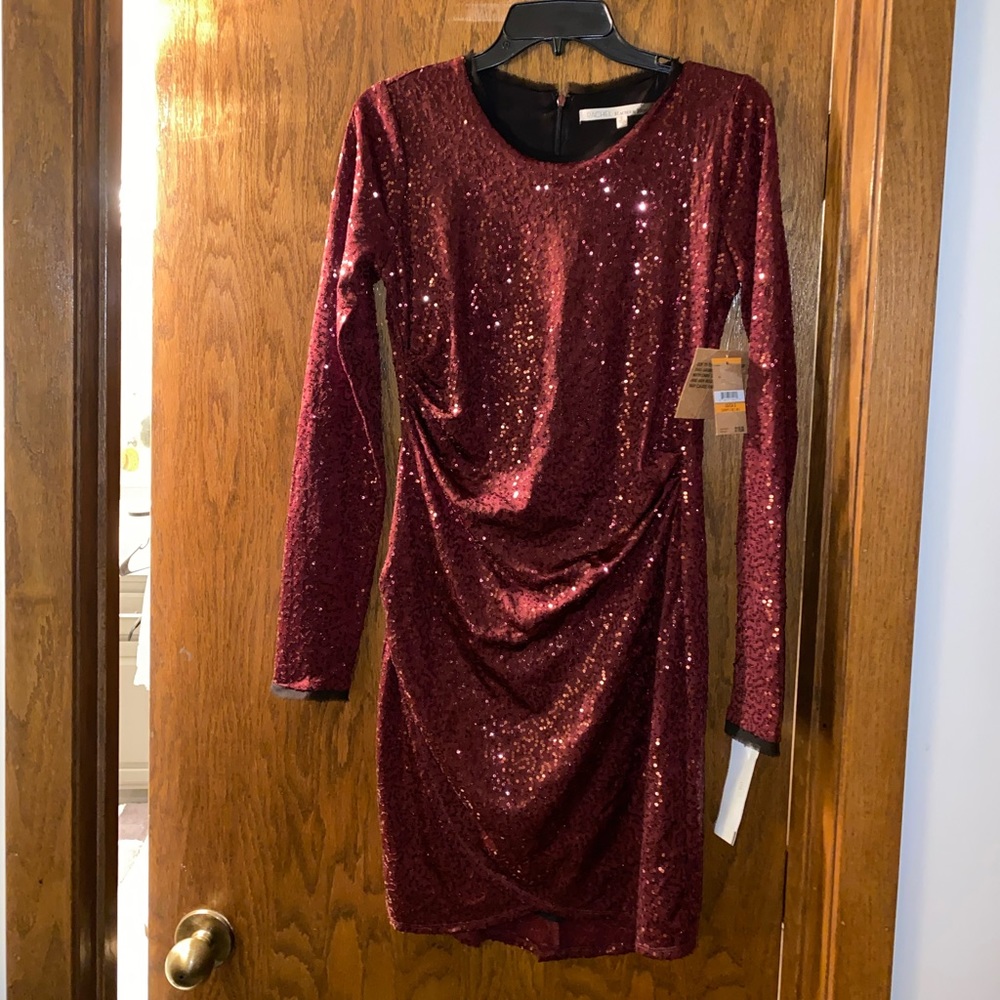 New Rachel Roy Sequins wine dress!  Size small